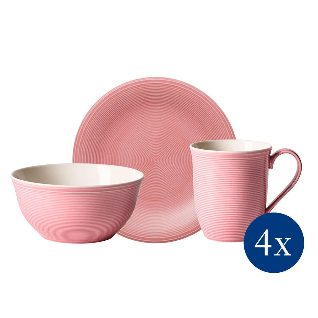 Color Loop Rose Набор для завтрака на 4 персоны, 12 предметов